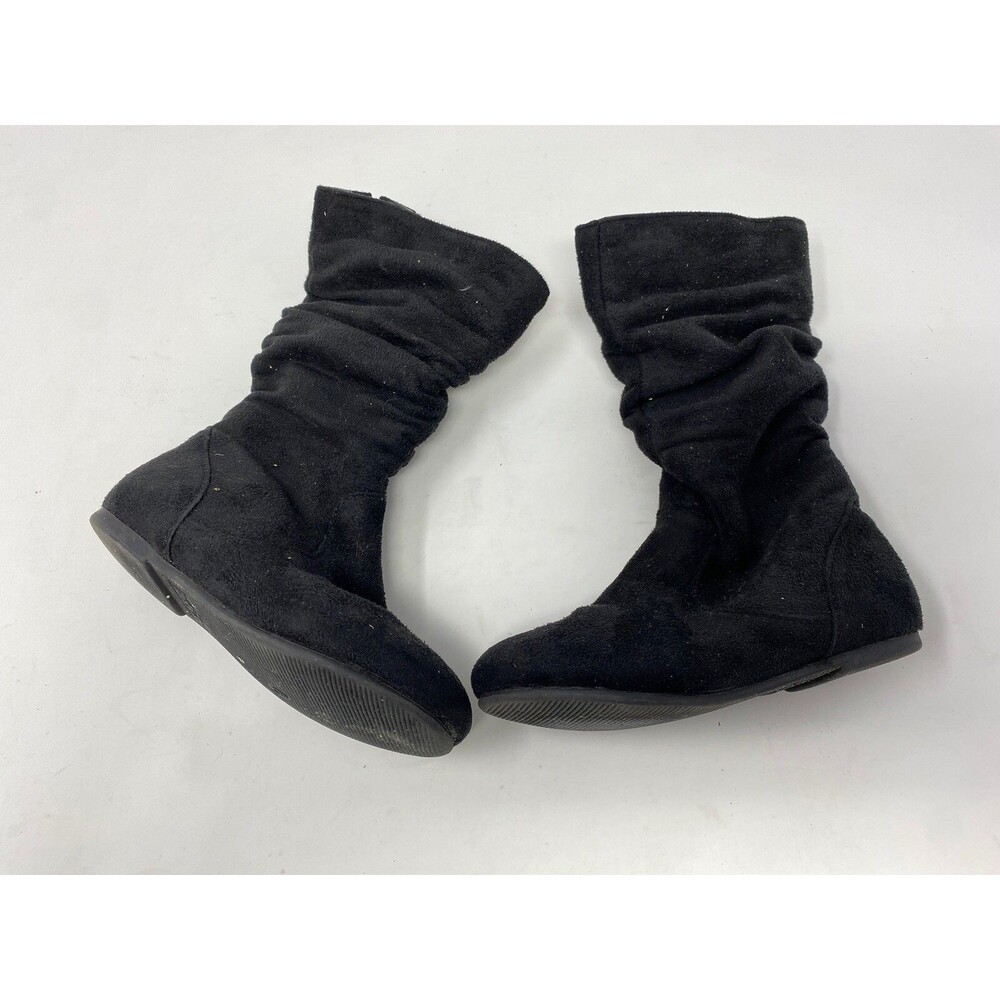 Lucky Top Little Girl 6 Black Tall Boots GUC Zip Up On Side